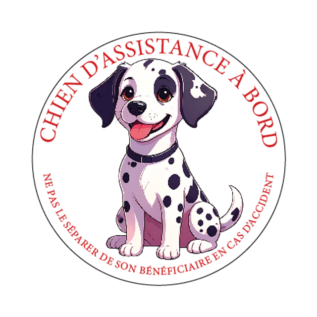 Stickers chien d'assistance Dalmatien
