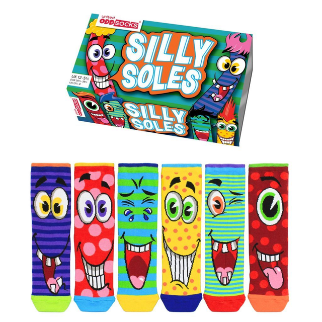 United Oddsocks Silly Soles Kids Odd Socks Gift Box – 6 Colourful Funny Socks Age 6+