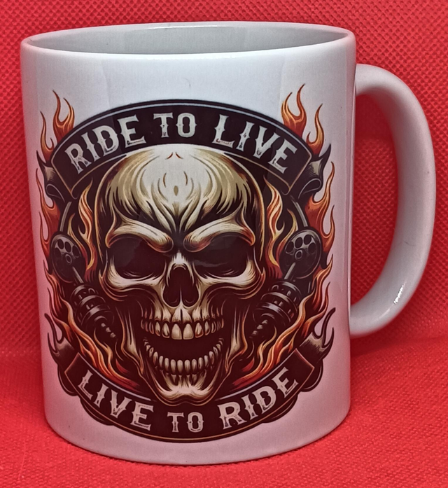 Custom Printed Ride To Live, Live To Ride Mug