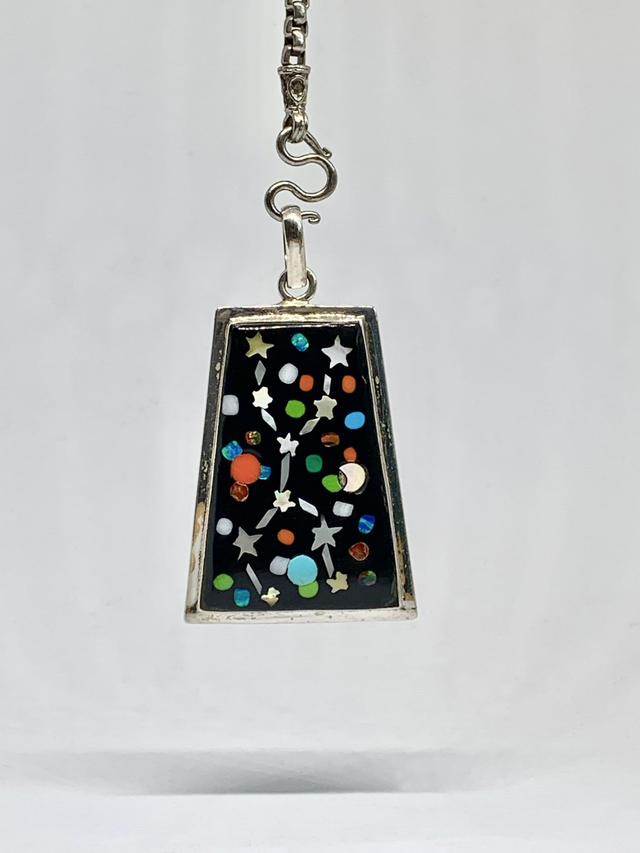 Pendenti Galaxy VIERGE argent massif et pierres naturelles 