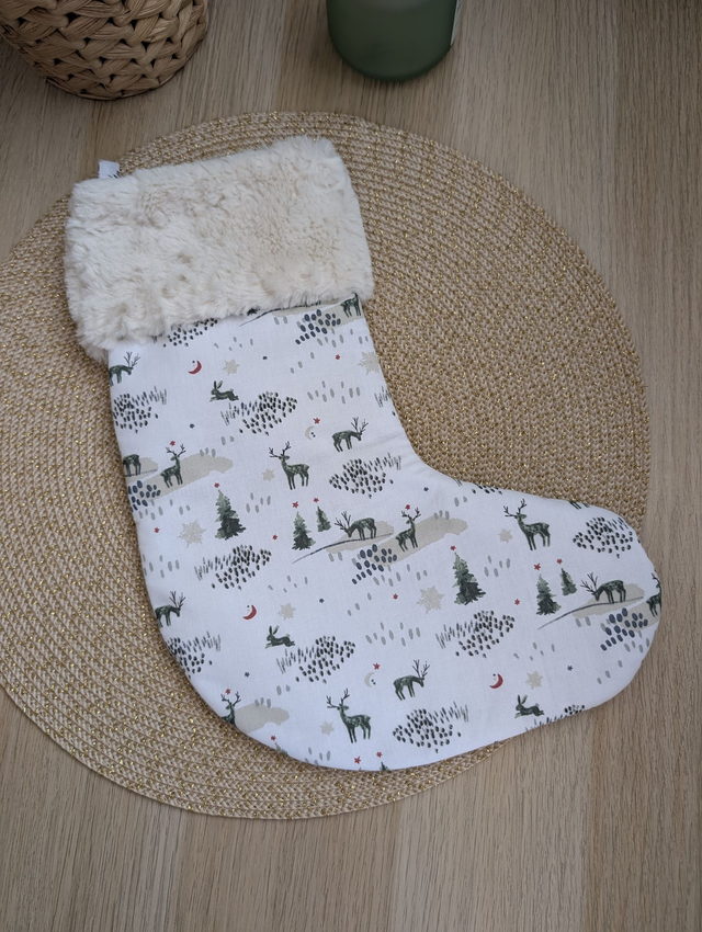 Chaussette de Noël sapins personnalisable 