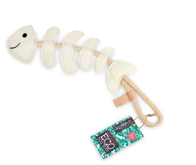 GREEN &amp; WILDS THIN LIZZIE THE BONEFISH ECO DOG TOY