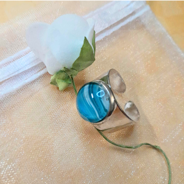 AZZURRA - Bague ajustable - Bleu &amp; Blanc