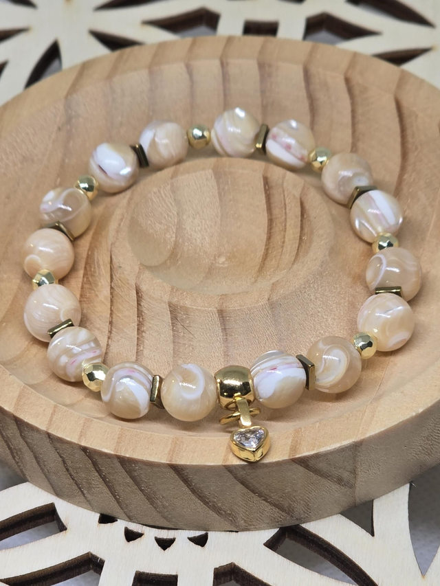 Bracelet Nacre doré 0,8 cm