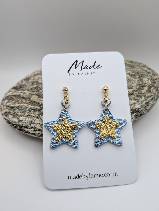 Star Stud Drop Earrings