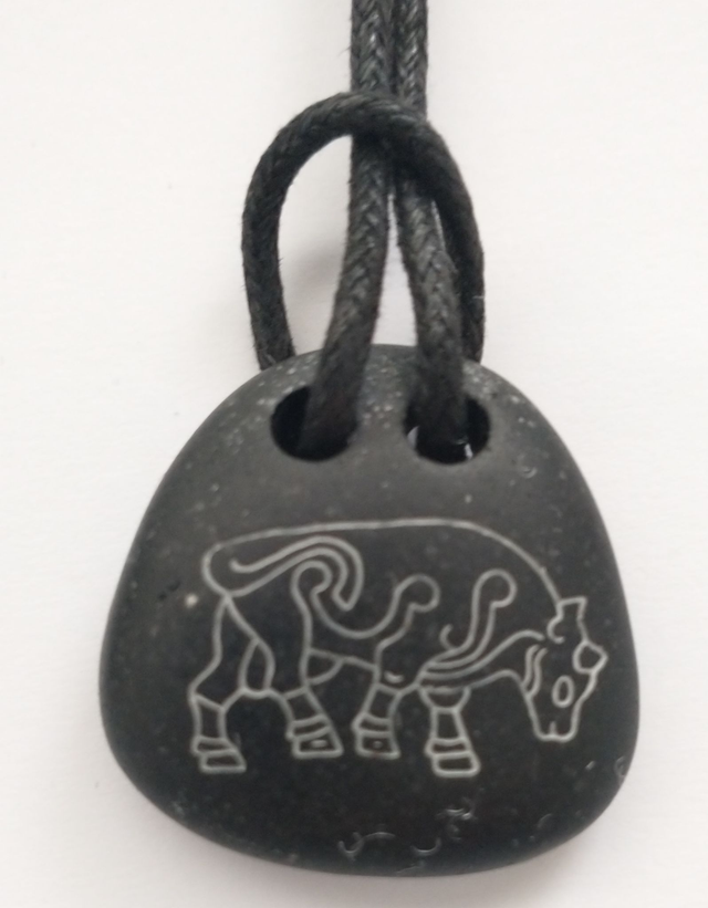 Pebble Pendant - Pictish Bull