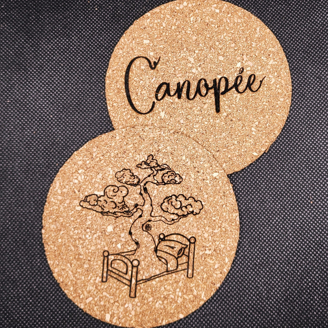 Dessous de verre en liége au motif &quot;Arbre des rêves&quot;