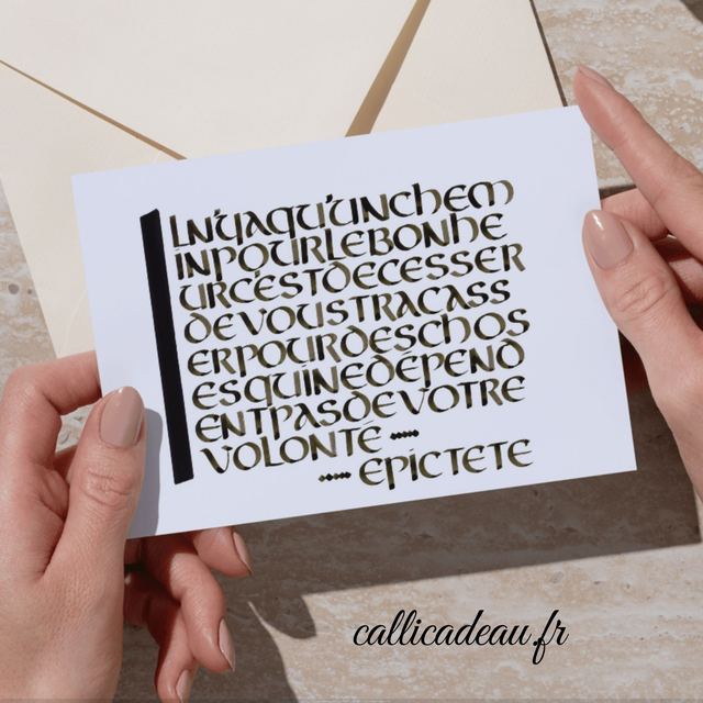 Calligraphie Citation Epictète | Carte Imprimée