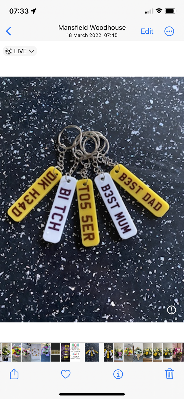 Personalised keyrings 