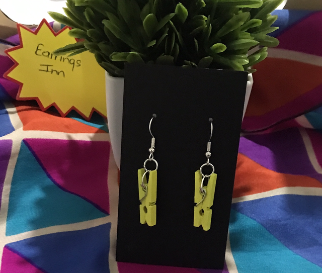 Yellow Wood Dangling Earrings-SWDE46