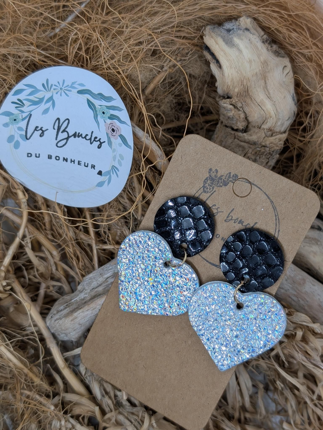 Coeur ❤️ c2036 holographique noir