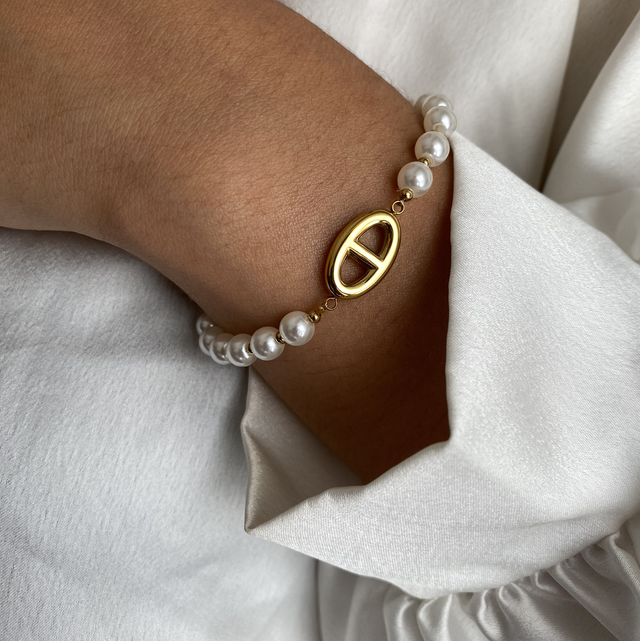 Bracelet perles blanches 
