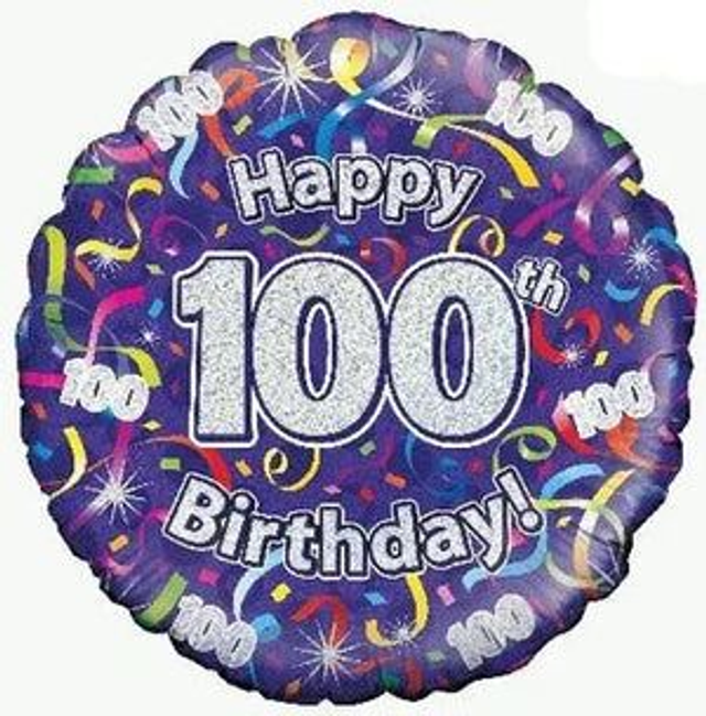 18" 100TH BIRTHDAY STREAMERS FOIL