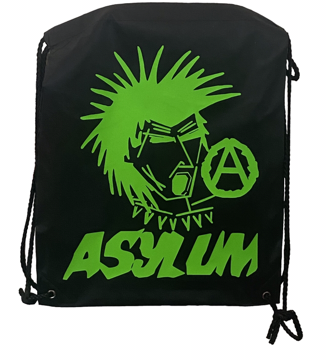 Green Asylum Man Black Drawstring Bag