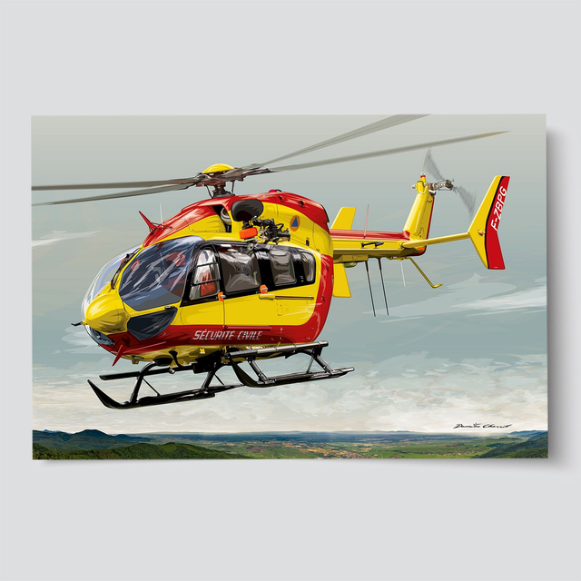 Illustration EC145 - Damien CHARRIT - Peintre de l'Air et de l'Espace