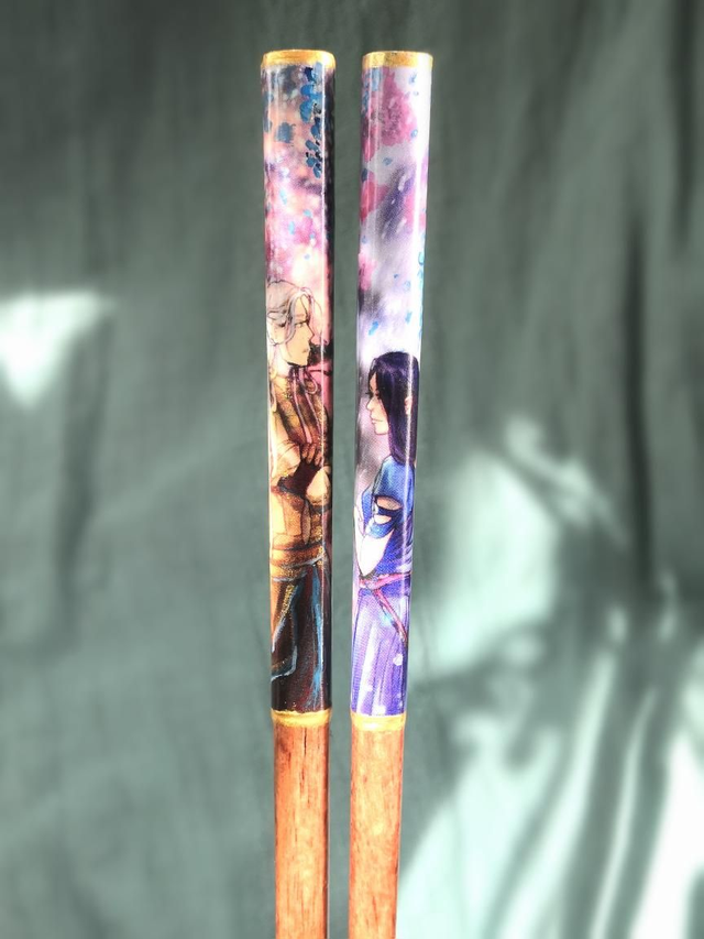 Für Fantasy Liebhaber- Chopsticks halfprinted/halfpainted