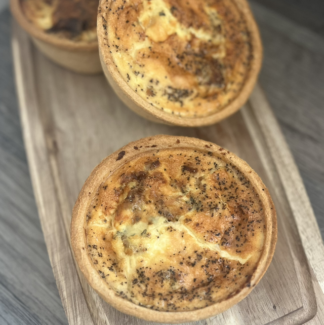 Sausage, Stilton &amp; Onion Chutney Quiche
