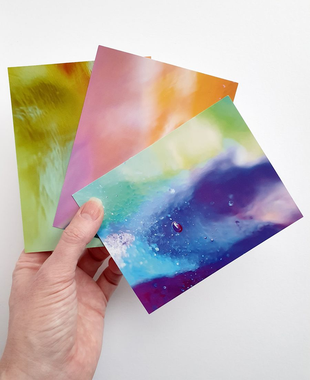 Losse kaart met envelop wit - Rainbow layerings