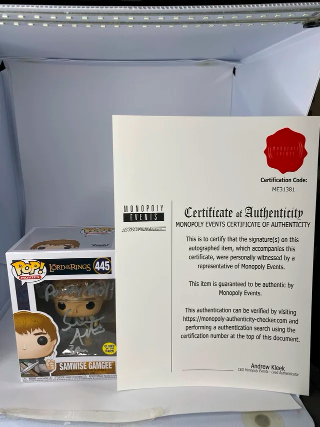 Funko Samwise Gamgee #445 firmado Sean Astin COA