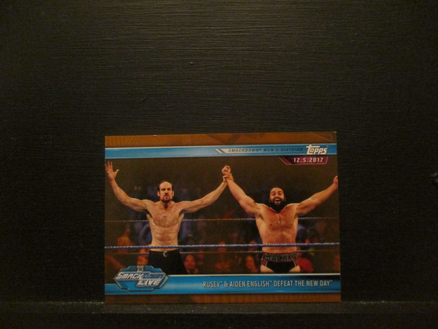 Rusev &amp; Aiden English Defeat The New Day - Brown Champions Original Trading Card #74