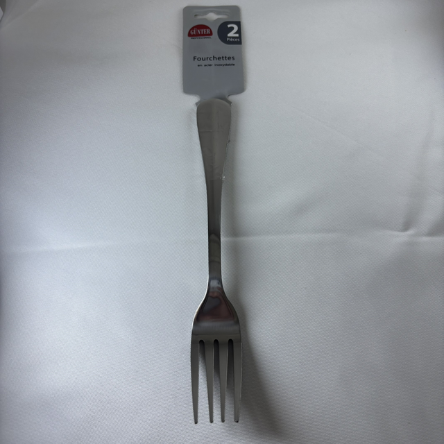 Fourchette simple par 2 - acier inoxydable 