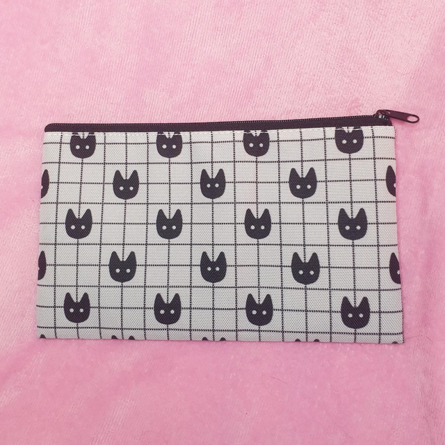 Chic Cat Pattern Pencil Case / Makeup Bag