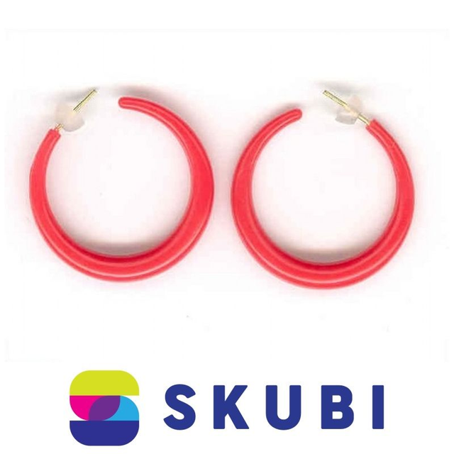 RETRO NÁUŠNICE PLASTOVÉ - KRUHY - 3 CM (č. 100)