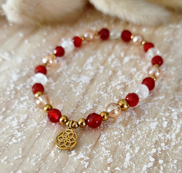 A Bracelet "Soléa" Cornaline et Citrine 