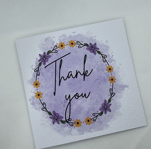 Thank you card. Fully customisable. 