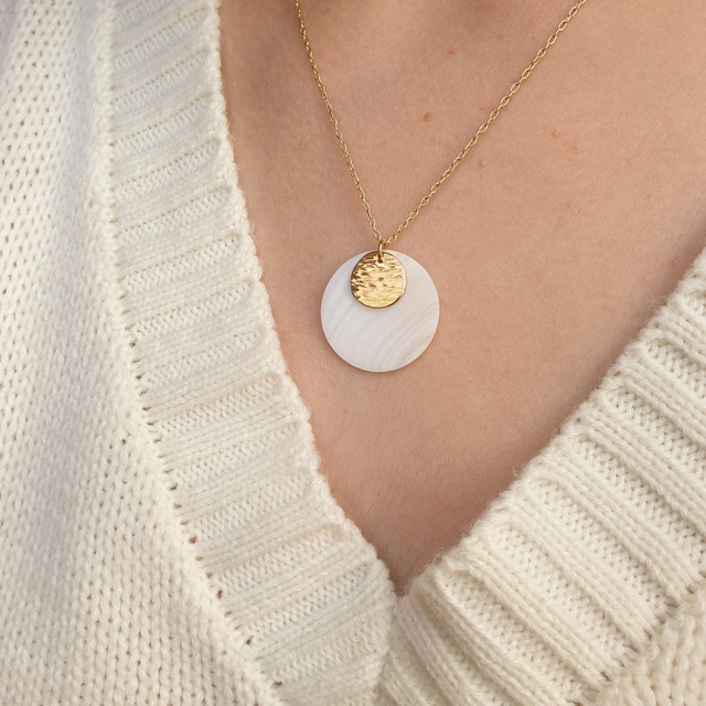 Collier HALO (nacre blanche)