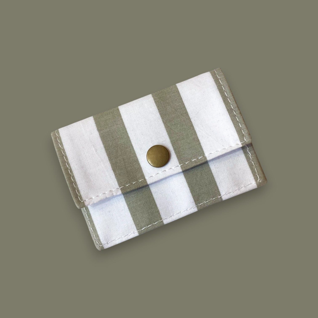 Porte-Carte Rayé Large Kaki