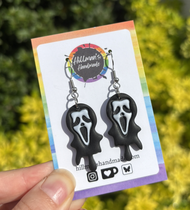 Ghost Face Drop Earrings