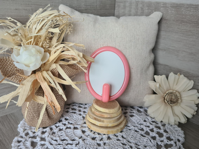 Grand crochet avec photos Ovale 5.5x6.8 cm Rose