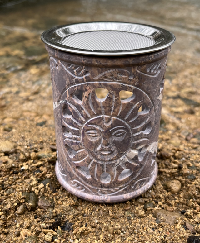 Brûleur d’encens en pierre ollaire « sun »