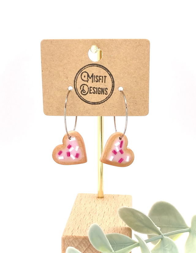 Iced cookie heart hoops