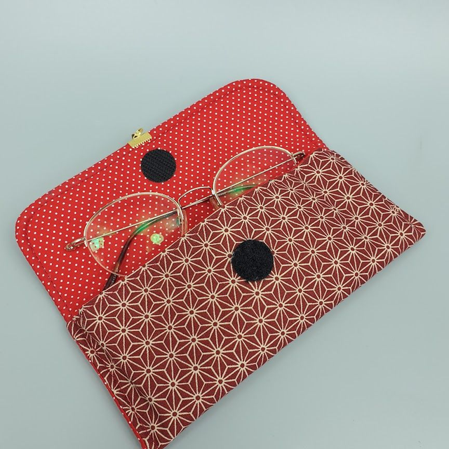Étuis à lunettes sur mesure "Asanoha" rouge
