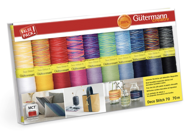 Thread Set: Deco Stitch 70: 20 x 70m: Assorted Gutermann.