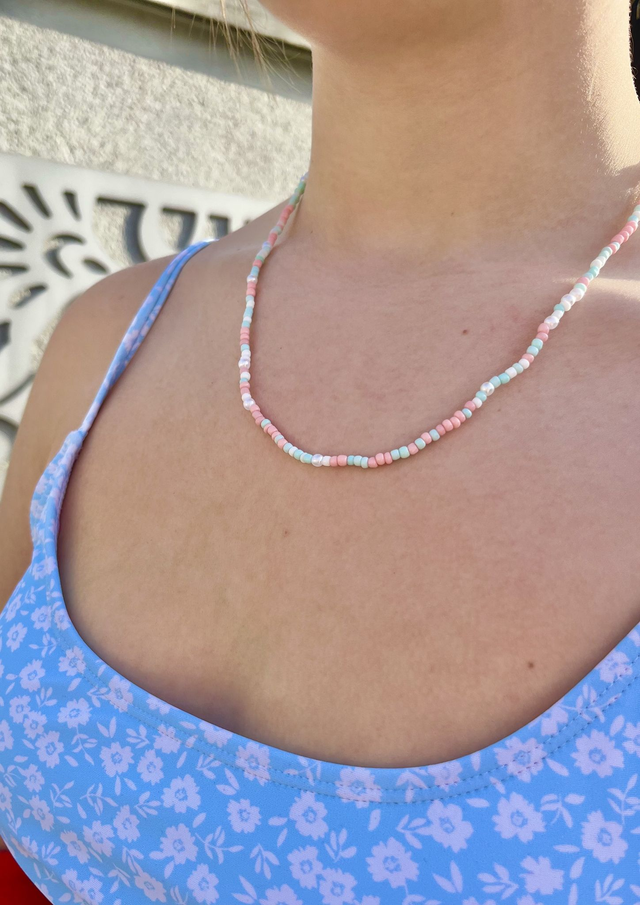 Cotton Candy seed bead Necklace