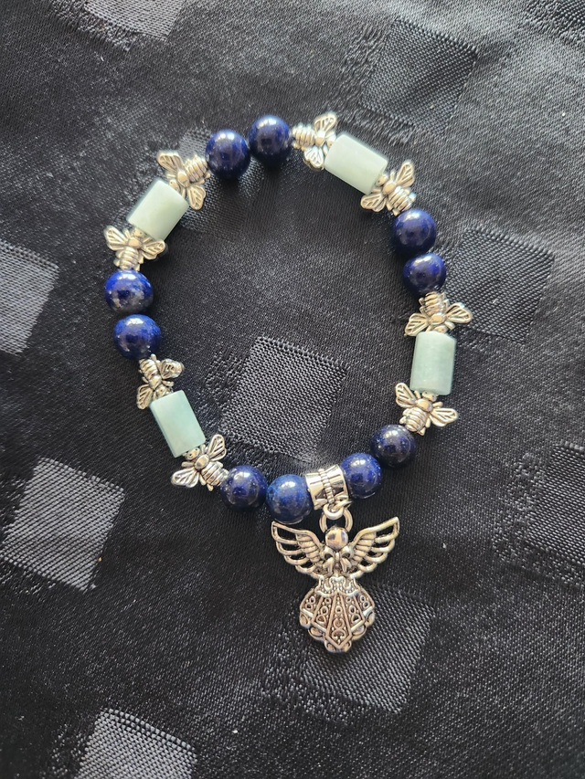 AQUAMARINE AND LAPIS WITH ANGEL 