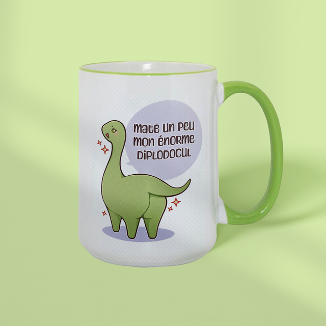 Mug géant à anse colorée DIPLODOCUL