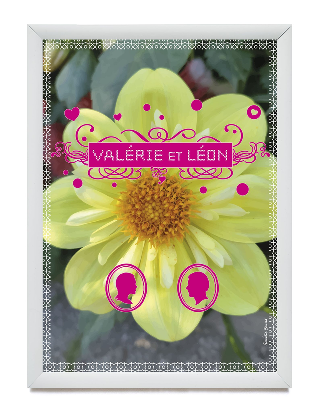 CENTRE DE TABLE 13 X 18 cm FLORE (CE-009-P) personnalisable