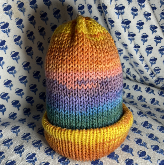 Rainbow hat - acrylic