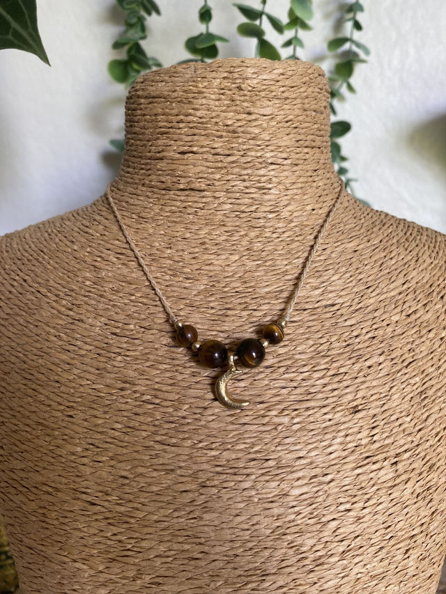 Collier MESSA - OEIL DE TIGRE - Lune 