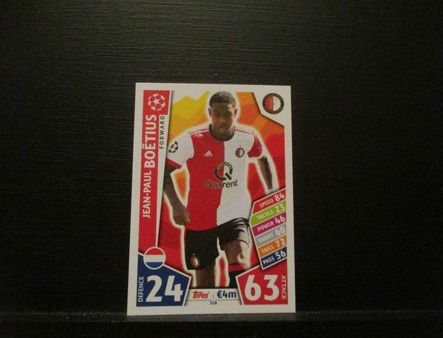 Jean-Paul Boetius - UEFA Champions League Match Attax 2017/18 Original Trading Card #358