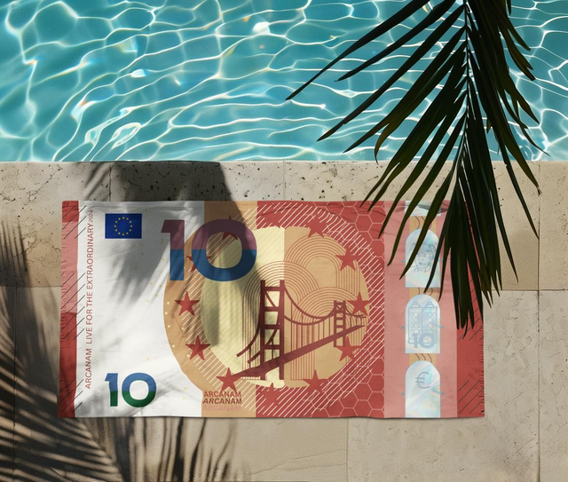 Strandtuch: "Reicht für nen Kaffee"