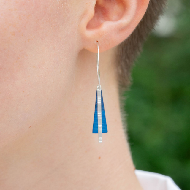 Boucles d'oreilles Tria - Argent, bleu