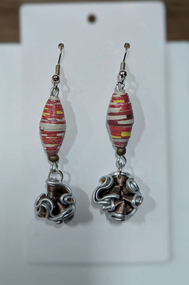 Boucles d'oreilles upcycling longue 
