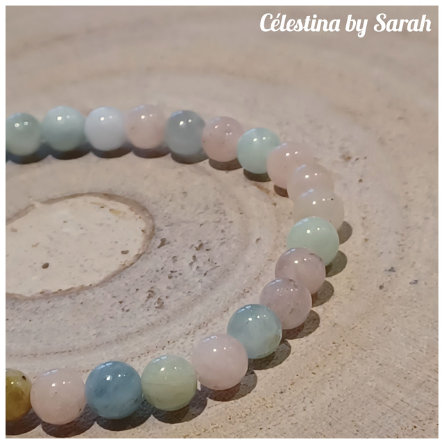 Bracelet Morganite 6mm Taille Dame