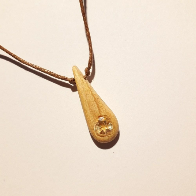 Citrine and Palo Santo Handmade Necklace