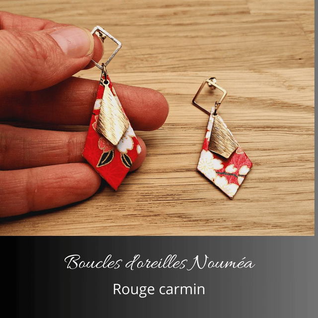 Boucles d'oreilles Nouméa - Rouge carmin